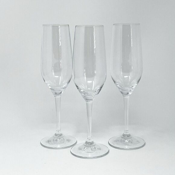 Riedel Crystal Vivant 9oz Champagne Sparkling Wine Flutes Glasses 8.75” Set Of 3 - Picture 1 of 6